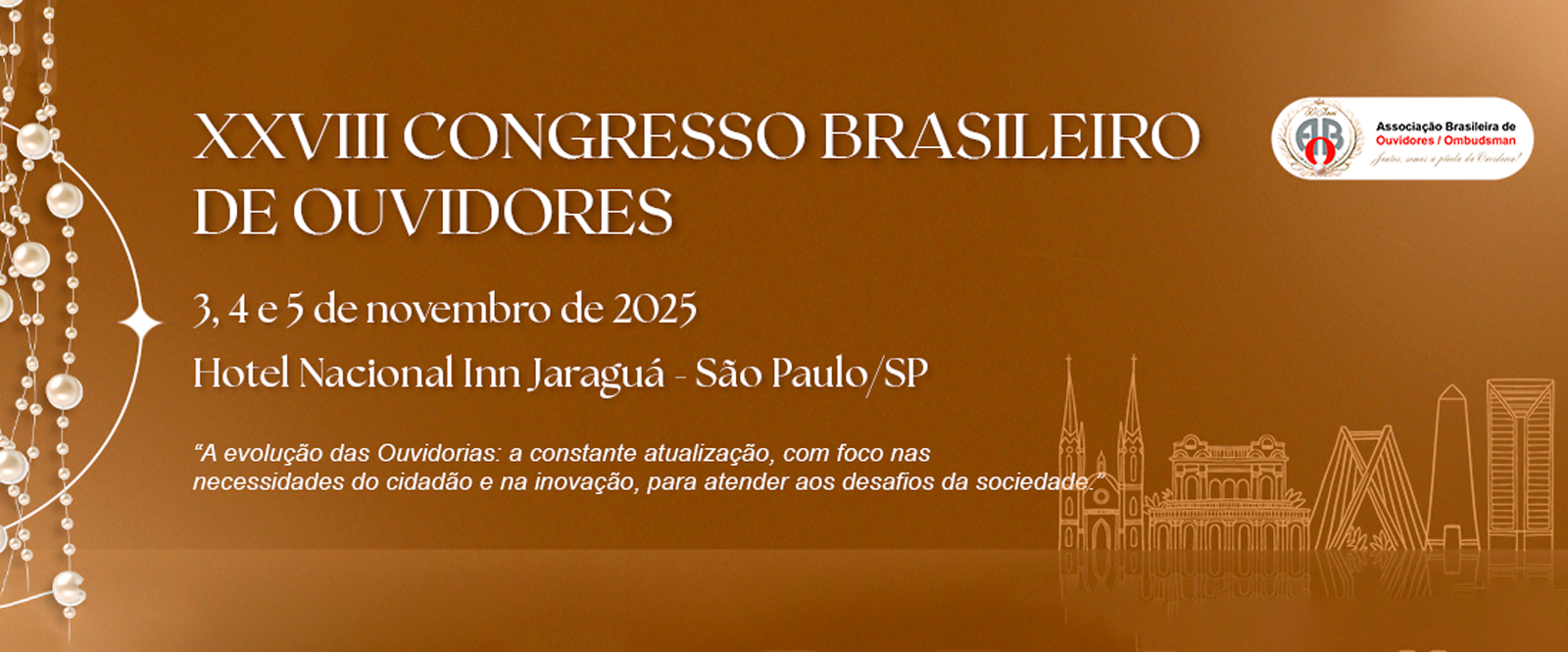 Banner de fundo marrom claro com o brasão da ABO Nacional e o texto 