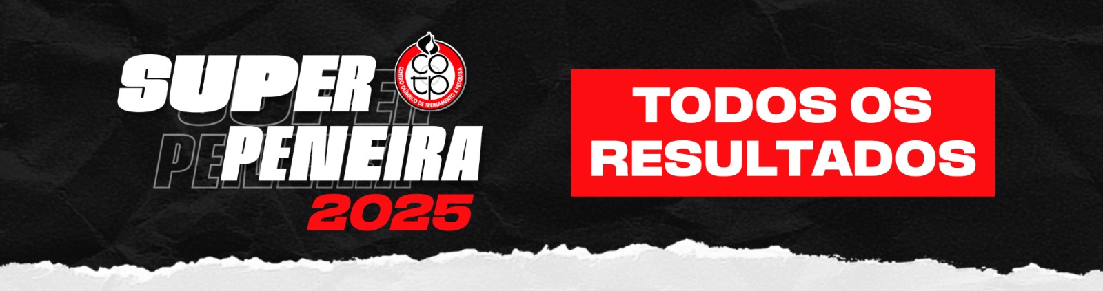 Na imagem, arte de divulgação de todos resultados da Super Peneira