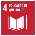 O segundo ícone é a ODS 15 "Vida Terrestre", representada por um ícone verde, com o desenho de uma árvore com duas linhas horizontais abaixo e dois pássaros voando ao lado