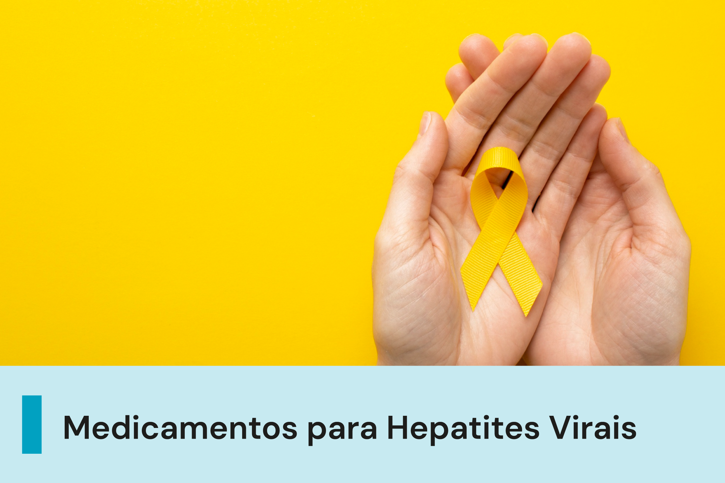 Pra Cego Ver: A imagem mostra uma mão sobreposta a outra, no centro delas, uma fita amarela. Abaixo, uma faixa com o texto 